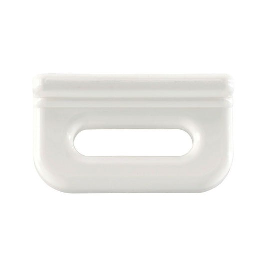 Coulisseau plastique blanc pour rail de voile légère, disponible en dimensions adaptées: 08mm, 16mm, et 22mm, idéal pour dériveurs et catamarans de sport.