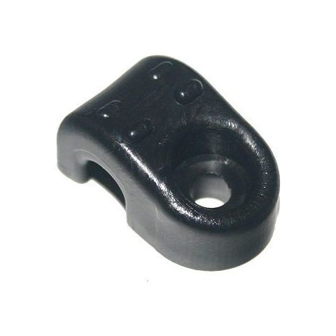 Filoir nylon à visser noir, guide-câble en plastique moulé avec canal en U et trou pour vis, idéal pour petits bouts jusqu'à 3mm.