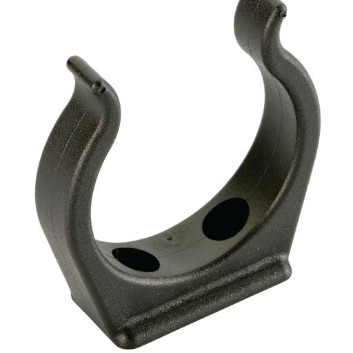 Clip plastique pour Tube, utilisé comme rangement pour objets tels que lampes de poche et pagaies, avec bras flexibles pour fixation sécurisée. Fabriqué en nylon anti-UV.