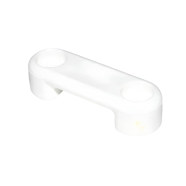 Pontet de Sangle 25mm Renforcé - Blanc, support en plastique avec deux cylindres creux pour maintenir des tubes parallèles, idéal pour l'équipement de voile légère.
