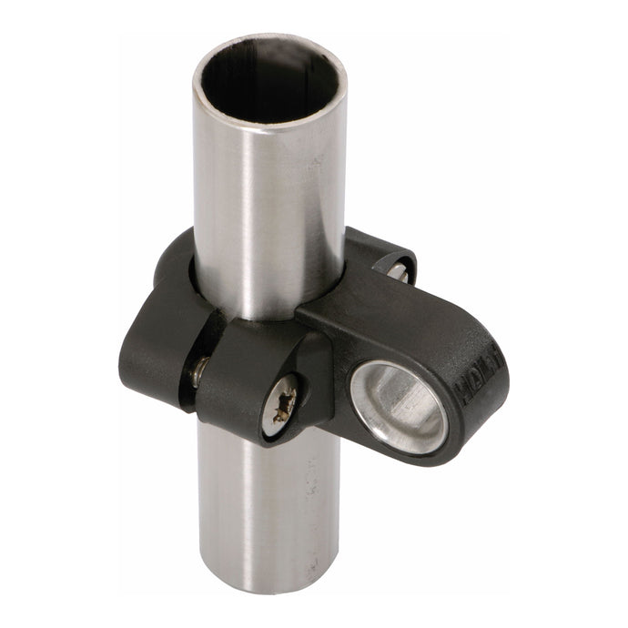 Renvoi de Chandelier ø25mm avec mâchoire en nylon pour ligne d'enrouleur ø10mm, fixé solidement par deux écrous en inox, idéal pour dériveurs et catamarans.