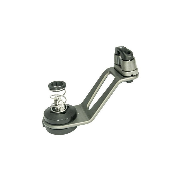 Tourelle de GV Haute + Taquet Composite, un petit palan avec taquet intégré, idéal pour dériveurs comme 420 et RS Feva. Charge maxi 400kg, fixation 4x20mm.