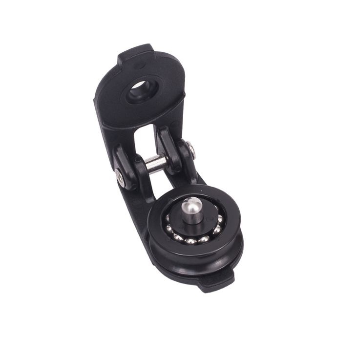 Poulie Ouvrante ø30mm en composite nylon/fibre de verre, réa en acétal, idéale pour charges lourdes, utilisable avec manille textile pour dériveurs.