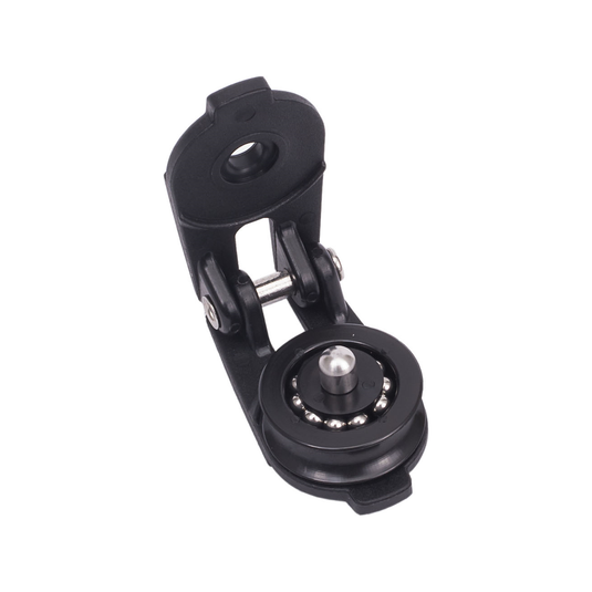 Poulie Ouvrante ø30mm en composite nylon/fibre de verre, réa en acétal, idéale pour charges lourdes, utilisable avec manille textile pour dériveurs.