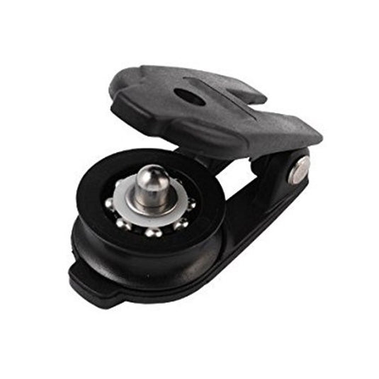 Poulie Ouvrante ø30mm en composite nylon/fibre de verre, idéale pour dériveur, avec réa en acétal et axe inox, supportant 140kg de charge travail.