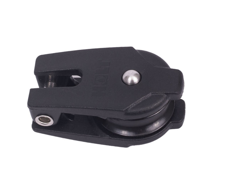 Chargez l'image dans la visionneuse de la galerie, Poulie Ouvrante ø30mm en composite avec réa acétal, idéale pour systèmes de gréement nautique, résistant à 140kg de charge travail, 850kg rupture.

