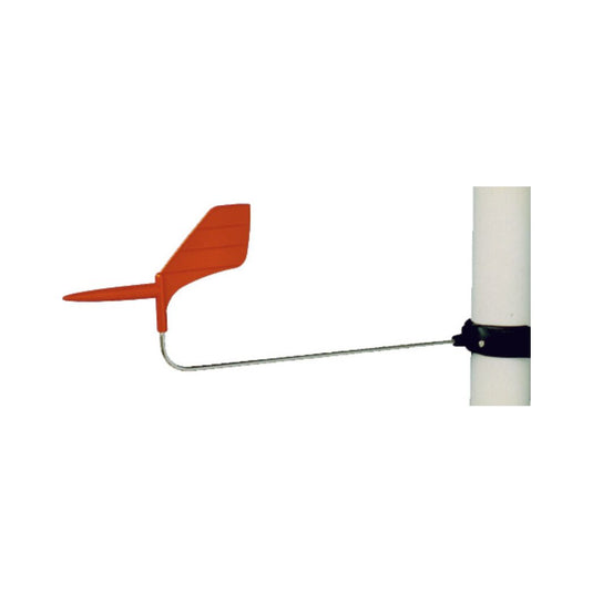 Girouette de Mât tubulaire dériveur, indicateur de vent en plastique rouge monté sur tige inox, pour dériveurs, adaptable sur tubes 50-63 mm.