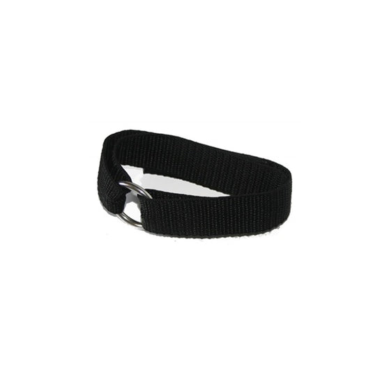 Sangle de point d'écoute Laser®/ILCA, en velcro avec boucle inox, fixant la voile sur la bôme, idéale pour voile légère et navigation récréative.