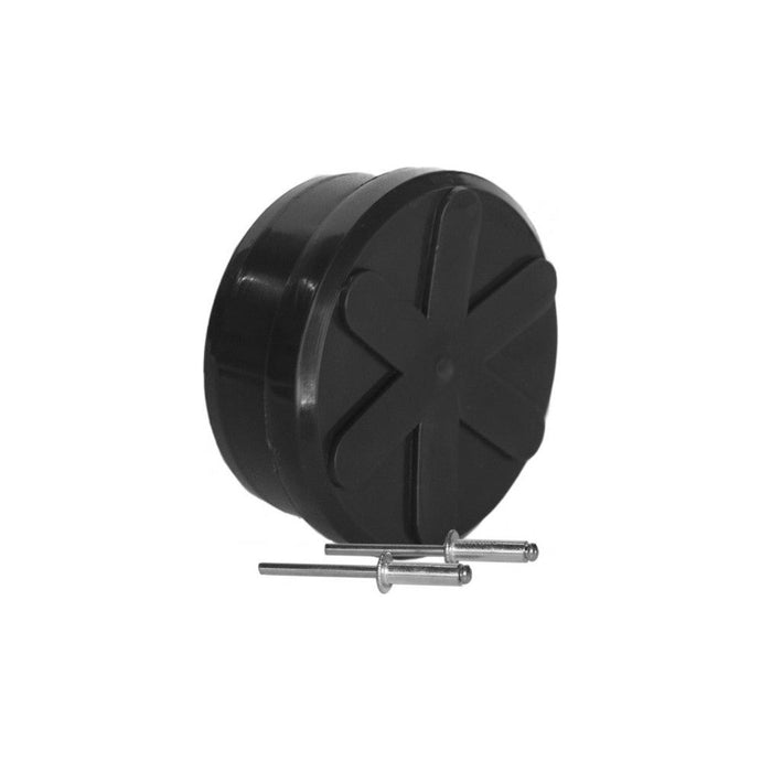 Bouchon de Bas de Mat noir pour Laser®/ILCA avec Rivets, idéal pour dériveurs, livré avec deux rivets, compatible avec Laser® ou ILCA®, non original.