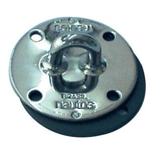 Padeye inox - Holt, anneau d'amarrage en inox pour dériveurs, quillards et catamarans, plaque circulaire avec quatre trous de montage, diamètre 55mm, charge de rupture 1500kg.