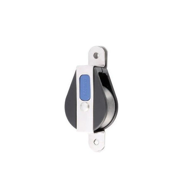 Chargez l'image dans la visionneuse de la galerie, Poulie Plat Pont à billes ø39mm Réa Alu, haute performance pour voile légère, dériveurs et catamarans, avec réa en aluminium, charge utile 210kg, rupture 820kg.
