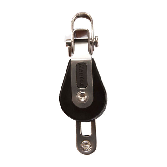 Poulie Double à billes ø28mm avec ringot pour voilier, résistante et performante, idéale pour réglages précis comme cunningham ou bordure, adaptée à voile légère.