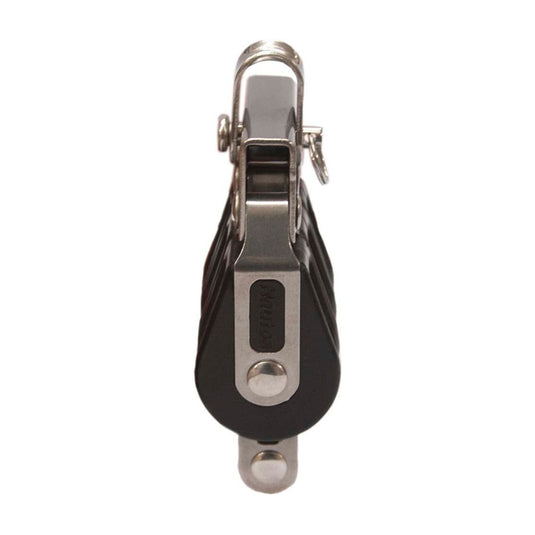 Poulie Triple à billes ø28mm avec ringot, idéale pour démultiplications sur petits diamètres, offrant performance et résistance pour dériveurs et habitables.