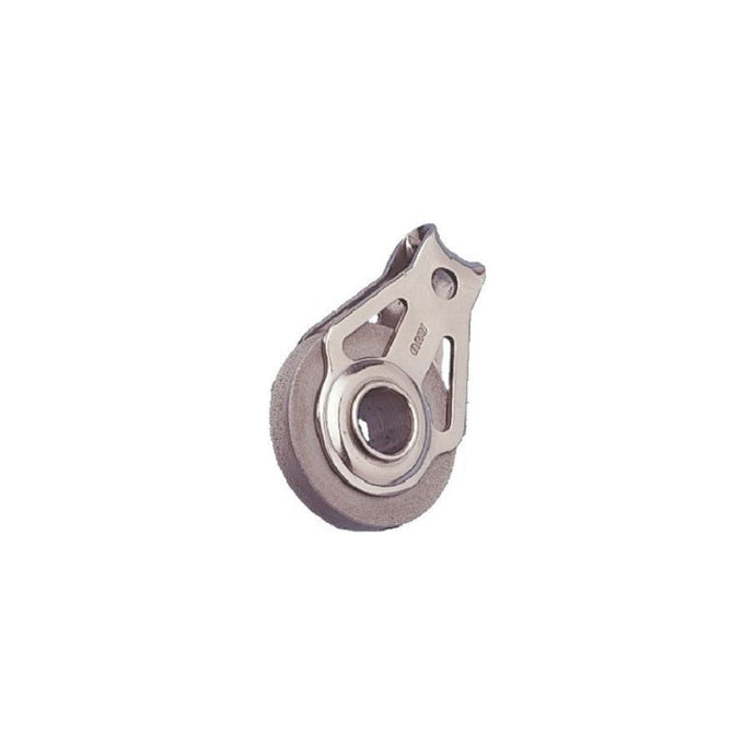 Poulie Simple ø38mm Réa Alu + Axe, conçue pour charges lourdes, idéale pour câbles jusqu'à 6mm, en inox pour usage nautique chez Yachting Thommeret.