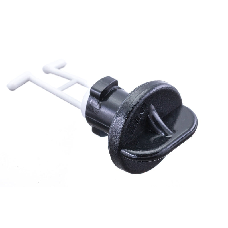 Load image into Gallery viewer, Bouchon de nable 1/4 de tour, plastique noir et blanc, ouverture 17 mm, pour support R2060, idéal pour dériveurs et catamarans.
