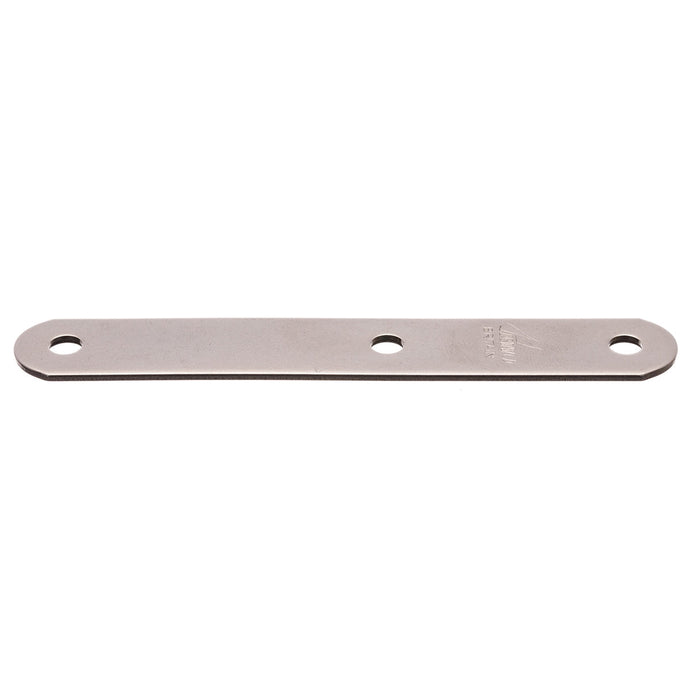 Latte inox 16 x 102mm, plaque métallique perforée polyvalente pour mât ou pont, adaptable à diverses formes, idéale pour équipements de voile légère.