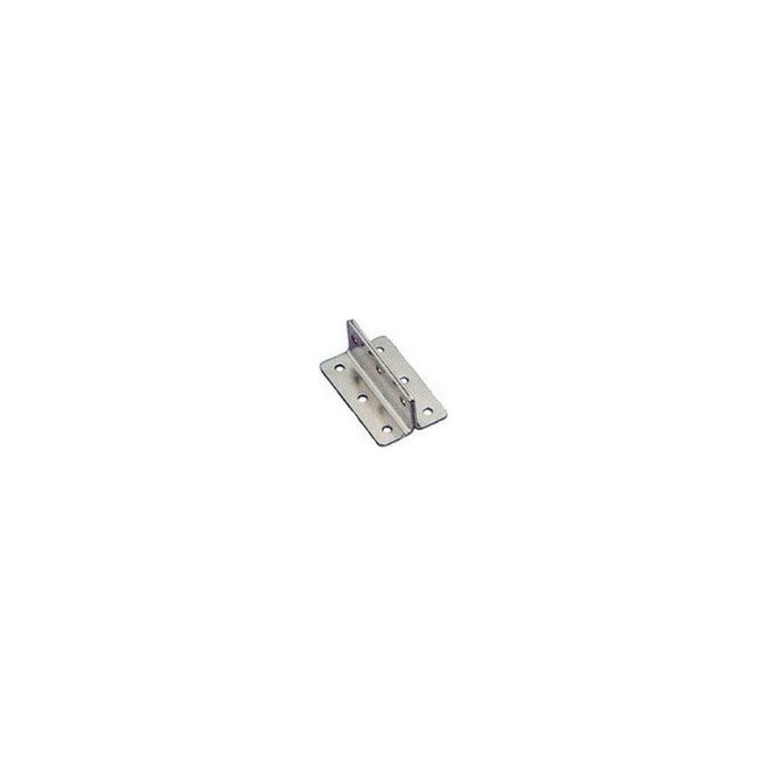Ferrure Ancrage Inox Ancien Modèle RWO, charnière métallique robuste avec trous pour fixation, dimensions 80x48x30mm, idéale pour dériveurs et catamarans de sport.