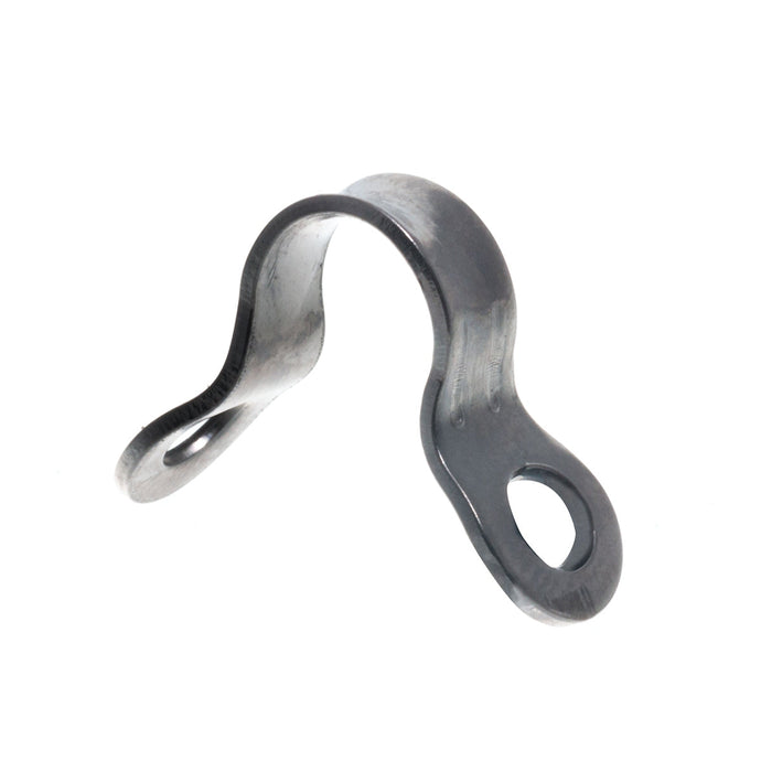 Pontet pour Tube ø18 / 20mm, un serre-câble métallique avec trous, adapté pour tangon ou bôme, fixation ø 4 mm, longueur 6 mm.