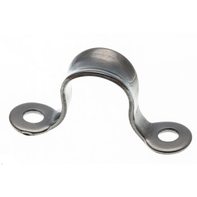 Pontet Embouti en métal, conçu avec deux trous de fixation pour équipement nautique, hauteur de 19mm, entraxe de 38mm ou 40mm, idéal pour dériveurs et catamarans.