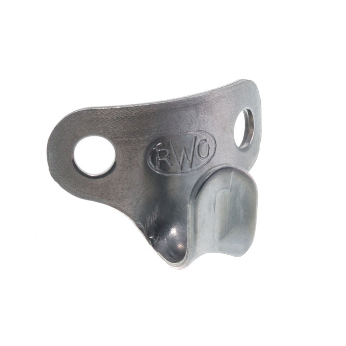 Crochet à Visser Inox de Hook courbe, objet en métal avec deux trous de fixation de 4mm, idéal pour accastillage de voile légère.