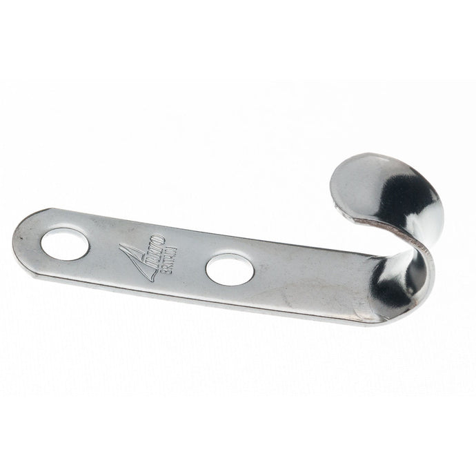 Crochet à visser inox 2 trous, idéal pour fixation robuste; conçu pour accastillage nautique, fixation 2x5 mm. Parfait pour dériveur et catamaran de sport.