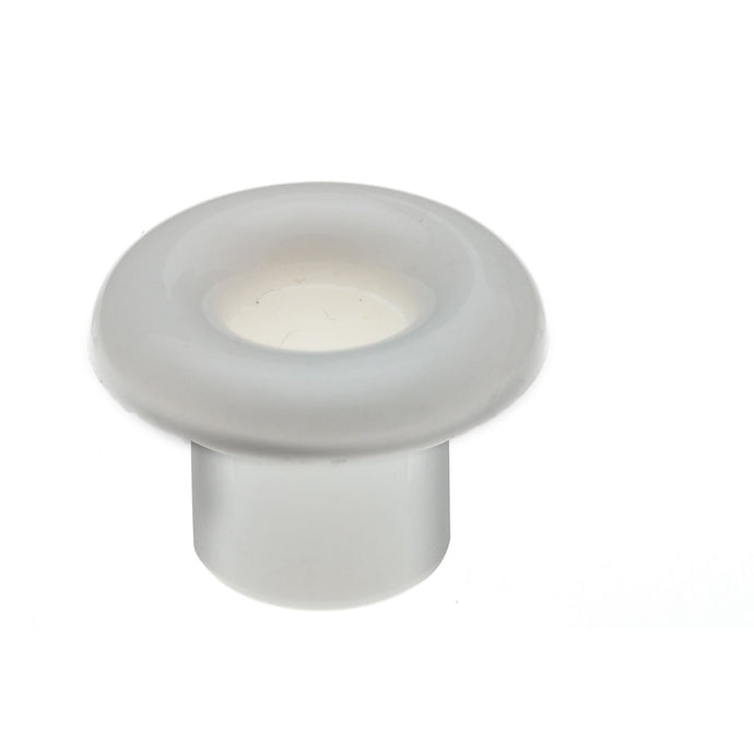 Écubier à Coller blanc, ouverture circulaire visible, essentiel pour l'équipement nautique, adapté à l'accastillage de voile légère.