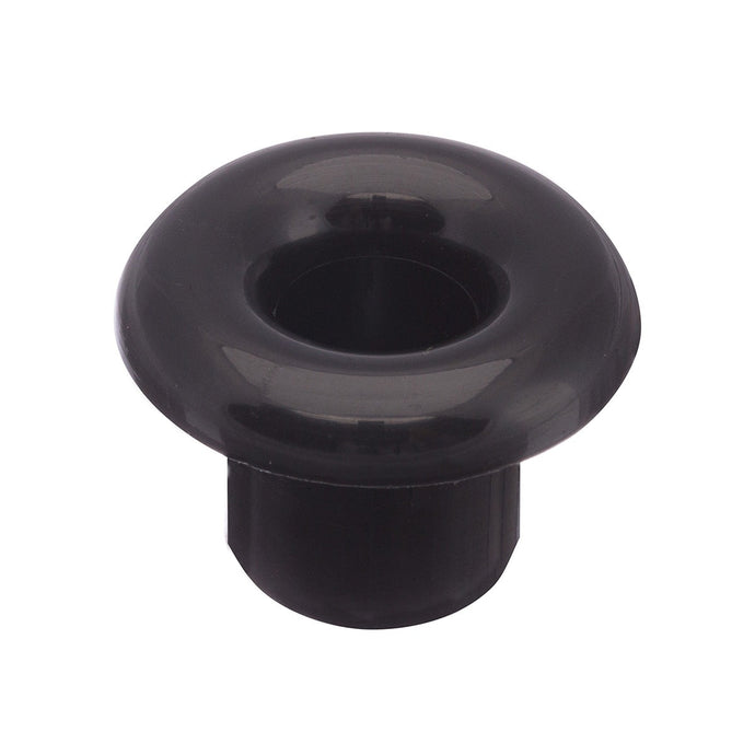 Écubier à Coller noir, objet plastique circulaire avec ouverture centrale, conçu pour l'accastillage léger, idéal pour dériveurs et catamarans de sport.