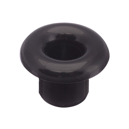 Écubier à Coller noir, objet plastique circulaire avec ouverture centrale, conçu pour l'accastillage léger, idéal pour dériveurs et catamarans de sport.