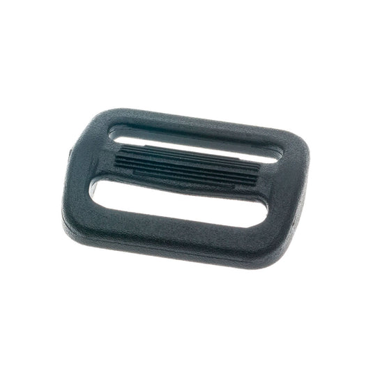 Boucle Clip pour Sangle, boucle en plastique noir de 25 mm avec cadre en acier inoxydable, conçue pour l'équipement nautique léger.