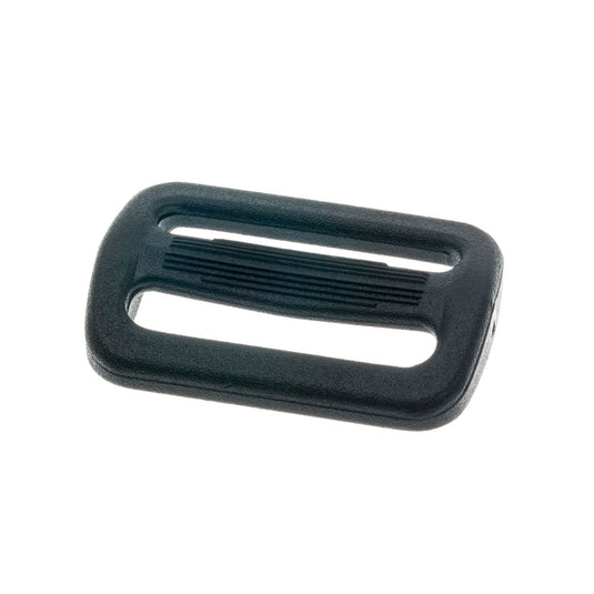Boucle Clip pour Sangle en plastique noir, 25 mm, avec cadre en acier inoxydable et barre coulissante, idéale pour dériveurs et catamarans de sport.