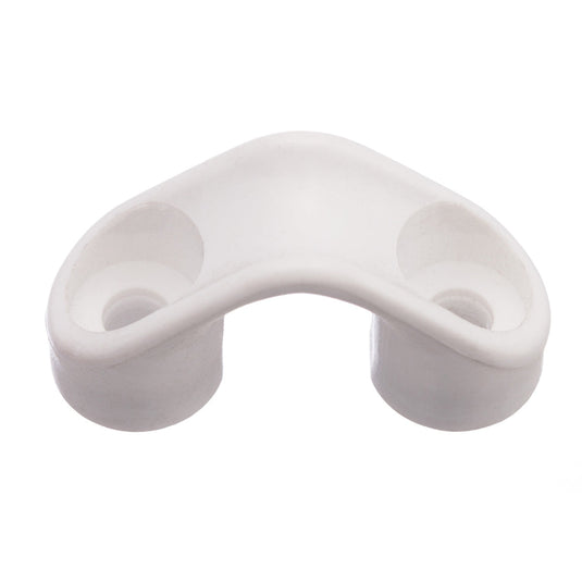 Filoir Pont Plastique blanc, objet en plastique avec trous, conçu pour passage de bout en accastillage voile légère, idéal pour dériveurs et catamarans.