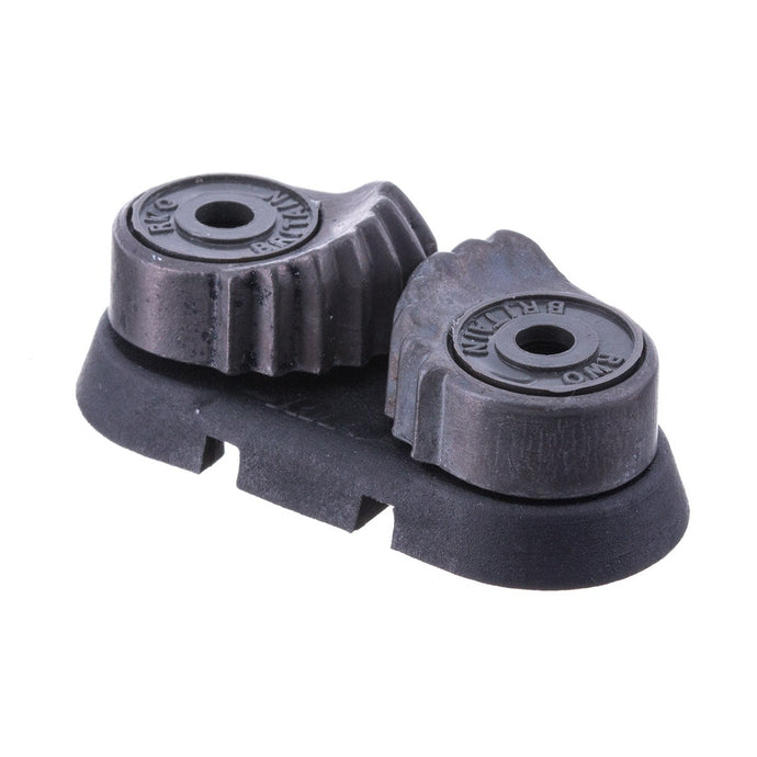 Mini taquet coinceur pour ø3-7mm en alliage d'aluminium anodisé, idéal pour applications nautiques légères avec entraxe 27 mm et roulements en acétal.