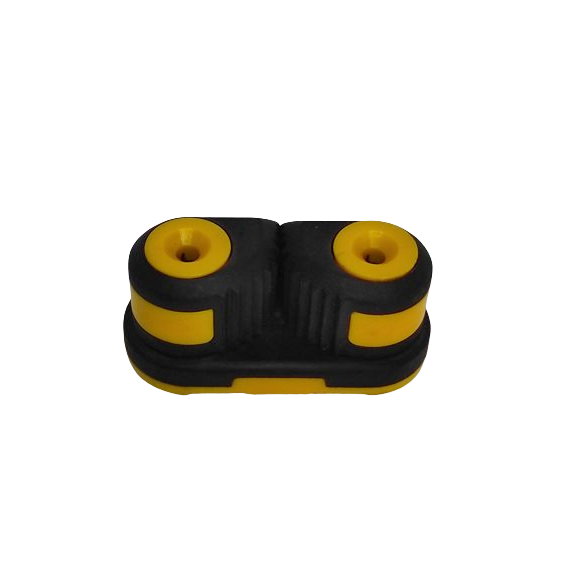 Taquet Coinceur CarboCleat Ent/38mm Jaune pour organiser câbles ou lignes de 4 à 12mm, idéal pour équipements nautiques légers.
