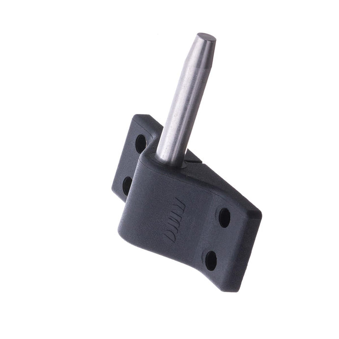 Aiguillot Tableau Plastique ø10mm 4 trous, fixation par 4 vis, entraxe 56mm, en plastique noir, idéal pour dériveur et catamaran, disponible aussi en aluminium.