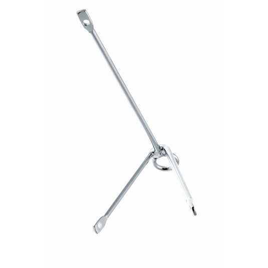 Ferrure de Déport Drisse de Spi en acier inoxydable, conçue pour avancer le point de hissage du spi. Fixation par trois vis de 4 mm.