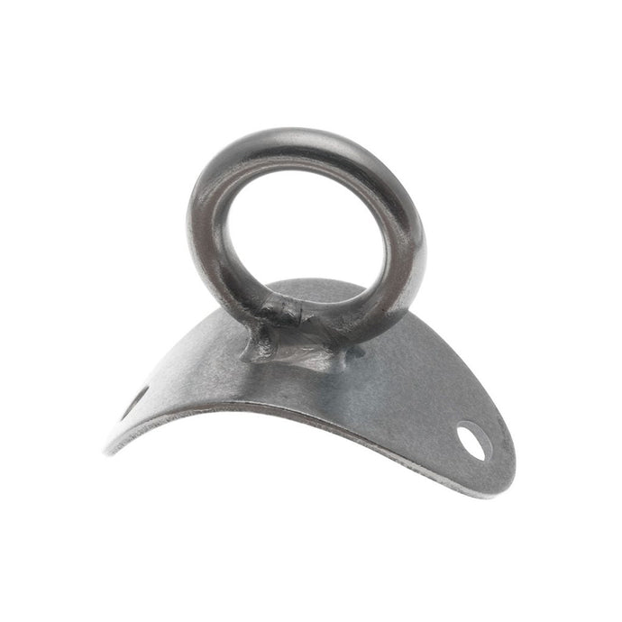 Ferrure Ancrage Tangon 17mm avec anneau de 5 mm, diamètre 17 mm, deux trous de fixation de 5 mm, idéale pour équipement nautique spécialisé.