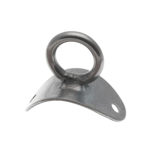 Ferrure Ancrage Tangon 17mm avec anneau de 5 mm, diamètre 17 mm, deux trous de fixation de 5 mm, idéale pour équipement nautique spécialisé.