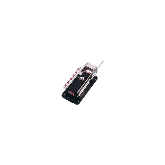 Boite à Réa Powerbox 8 127mm en aluminium, avec vérin de mât, échelle d'étalonnage à 12 positions et ligne de 4 mm pour réglage précis.