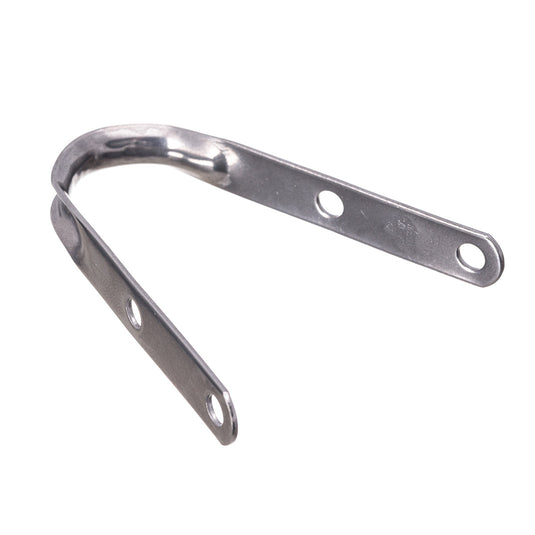 Ferrure de Capelage 075mm, conçue pour fixation sur mât, longueur et ouverture de 75mm, avec quatre fixations de 5mm, idéale pour dériveurs et catamarans.