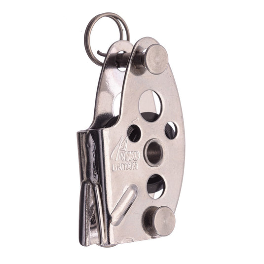 Poulie avec Coinceur ø17mm Micro en inox, idéale pour la voile légère et usages industriels, proposée par Yachting Thommeret pour dériveurs et catamarans de sport.