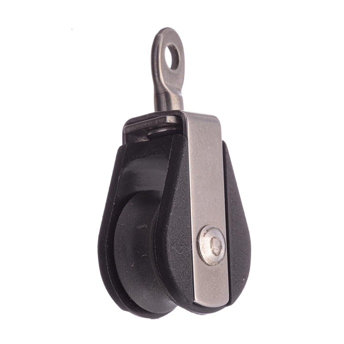 Poulie Simple à billes + Emerillon RWO, robuste et abordable, pour lignes max de 6mm à 10mm, idéale pour voile légère, dériveurs et catamarans.