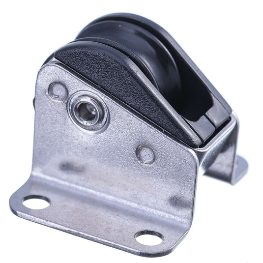 Poulie Verticale à billes RWO, robuste pour voile légère, capacité 6mm/130kg pour série 19 et 8mm/140kg pour série 28, idéale dériveurs et catamarans.