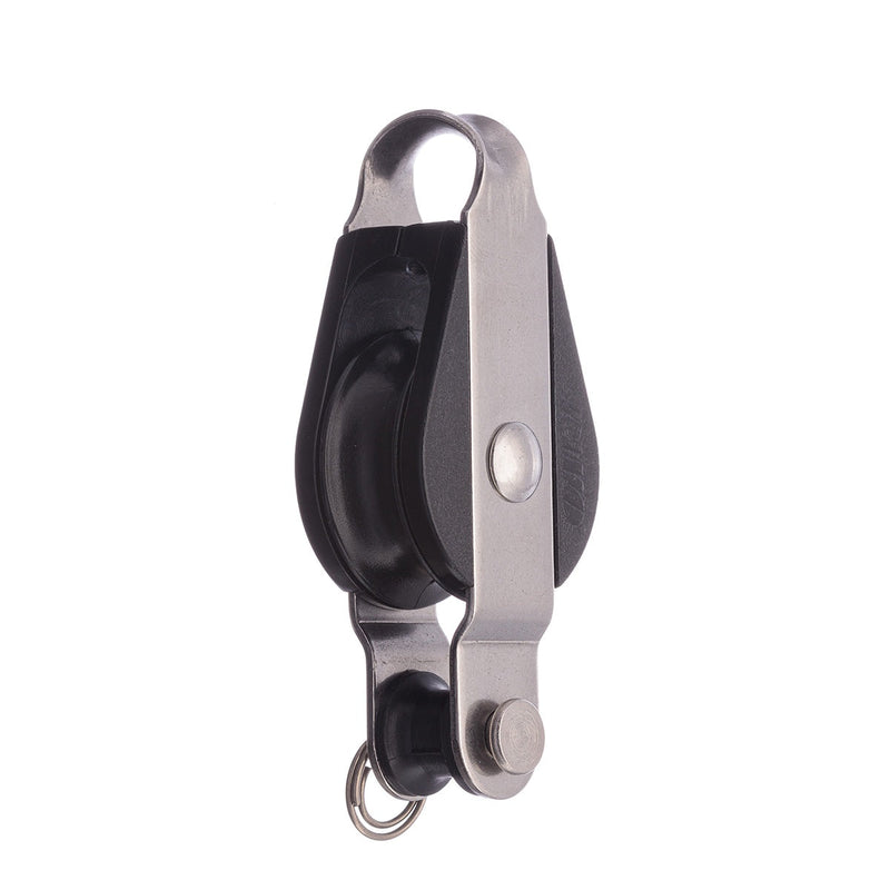 Chargez l'image dans la visionneuse de la galerie, Poulie à Ringot à billes ø28mm, robuste et économique, idéale pour la voile légère. Charge utile de 140kg et charge rupture de 850kg.
