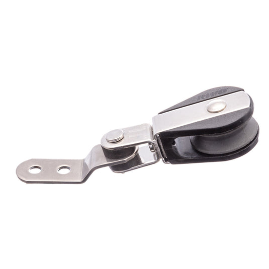 Poulie sur Platine à billes ø28mm, robuste et performante, idéale pour voile légère, charge utile 140kg, rupture 850kg, série 28, pour dériveur et catamaran.