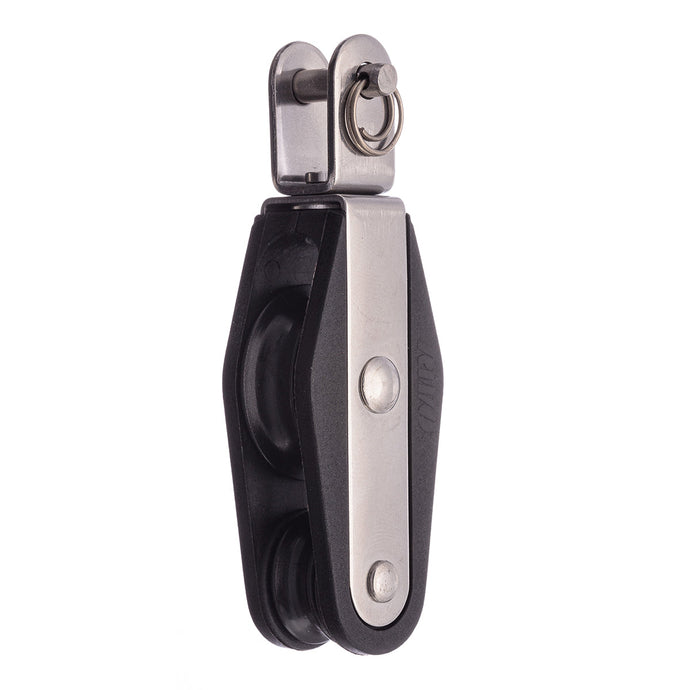 Poulie Violon ø28mm, série 28, pour voile légère, charge utile 140kg, rupture 850kg, idéale pour dériveurs et catamarans, combinant qualité et robustesse.