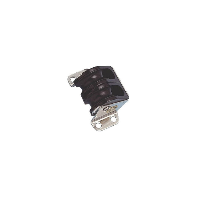 Poulie Verticale Double à billes ø28mm, robuste et abordable, idéale pour la voile légère. Charge utile 140kg, ligne max 8mm, série 28.