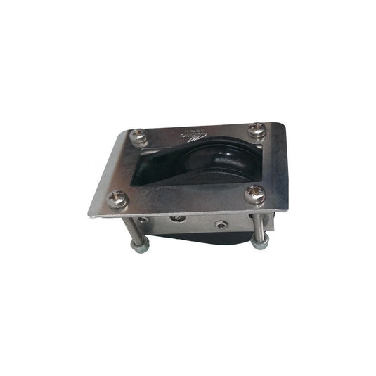 Poulie à Encastrer à billes ø45mm Montant Inox, idéale pour voile légère, série 45, avec charge utile de 225kg et rupture à 900kg.