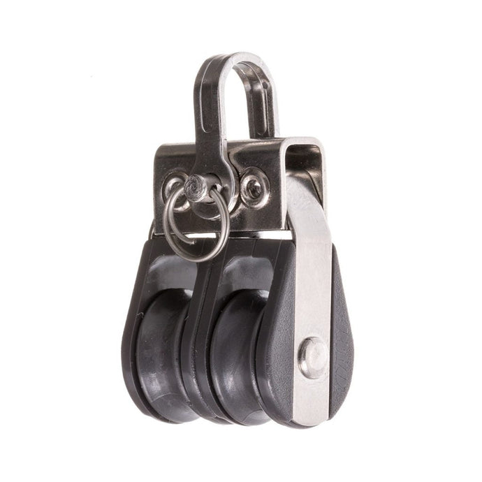 Poulie Double Nova, robuste et économique, pour voiliers légers. Disponible en tailles: Nova 19, 28, 38, 57, avec charges utiles jusqu'à 850 kg.