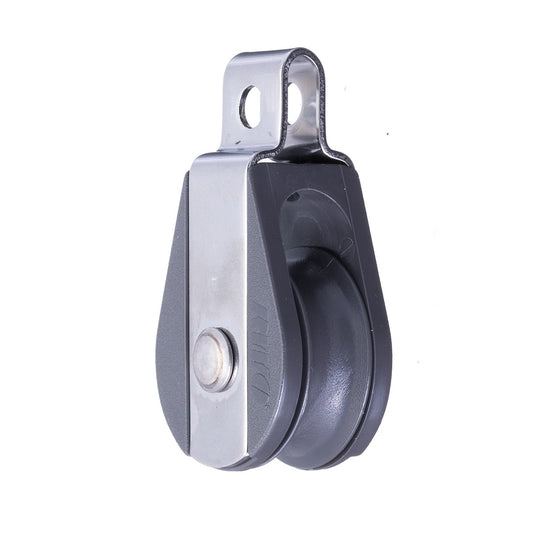 Poulie Simple Nova à Chape Fixe, robuste, idéale pour voile légère, disponible en trois tailles pour charges allant jusqu'à 900kg, distribuée par Yachting Thommeret.