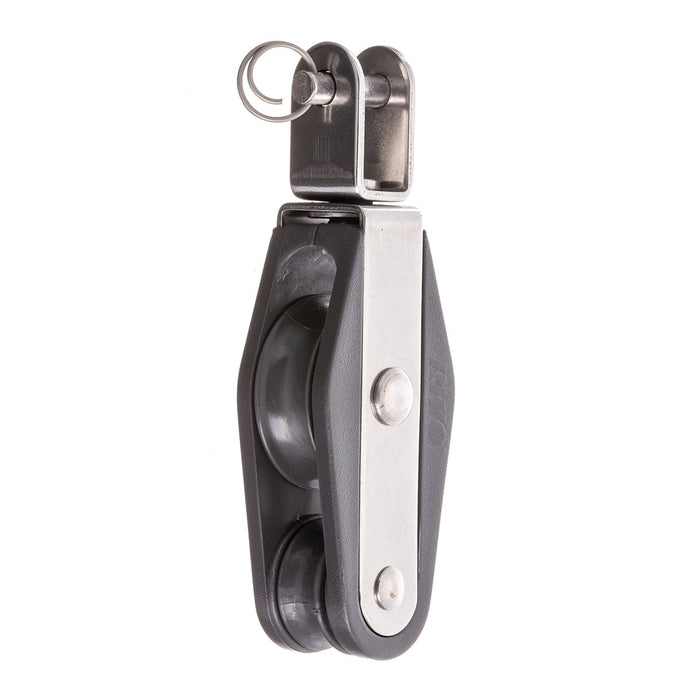 Poulie Violon Nova robuste pour voile légère, disponible en tailles 28, 45 et 57, offrant des charges utiles de 430kg à 850kg.